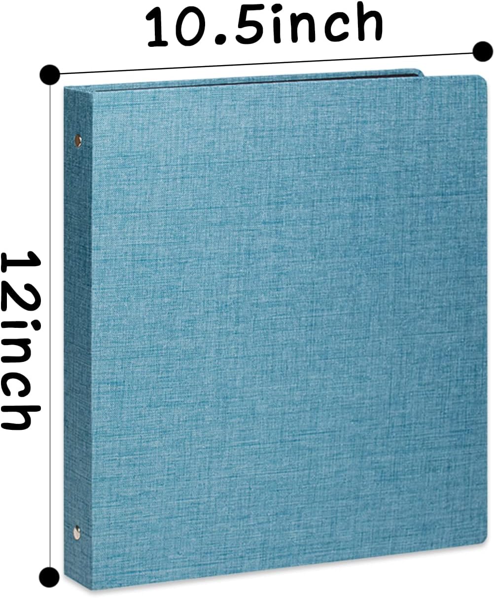 3 Ring Binder 1 Inch for 8.5" x 11" Paper, 2 Pack Planner Binder with Linen Hardcover and 2 Interior Pockets Paper for Organization of School, Business and Home