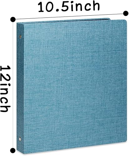 Miniatura 5 de Cherrich Carpeta de 3 anillos de 1 pulgada para papel de 8.5 x 11 pulgadas, carpeta planificador con tapa dura de lino y 2 bolsillos interiores de