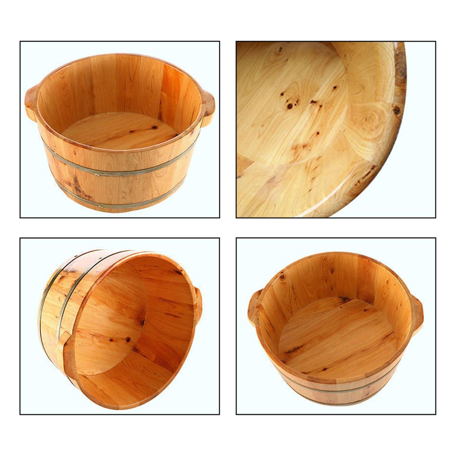 Fußbadewanne Holz Fußbad-Bucket Massagebecken Spa-pediküre Entspannungsfunktion Praktische Handhabung für Sauna Badezimmer Outdoor Zuhause