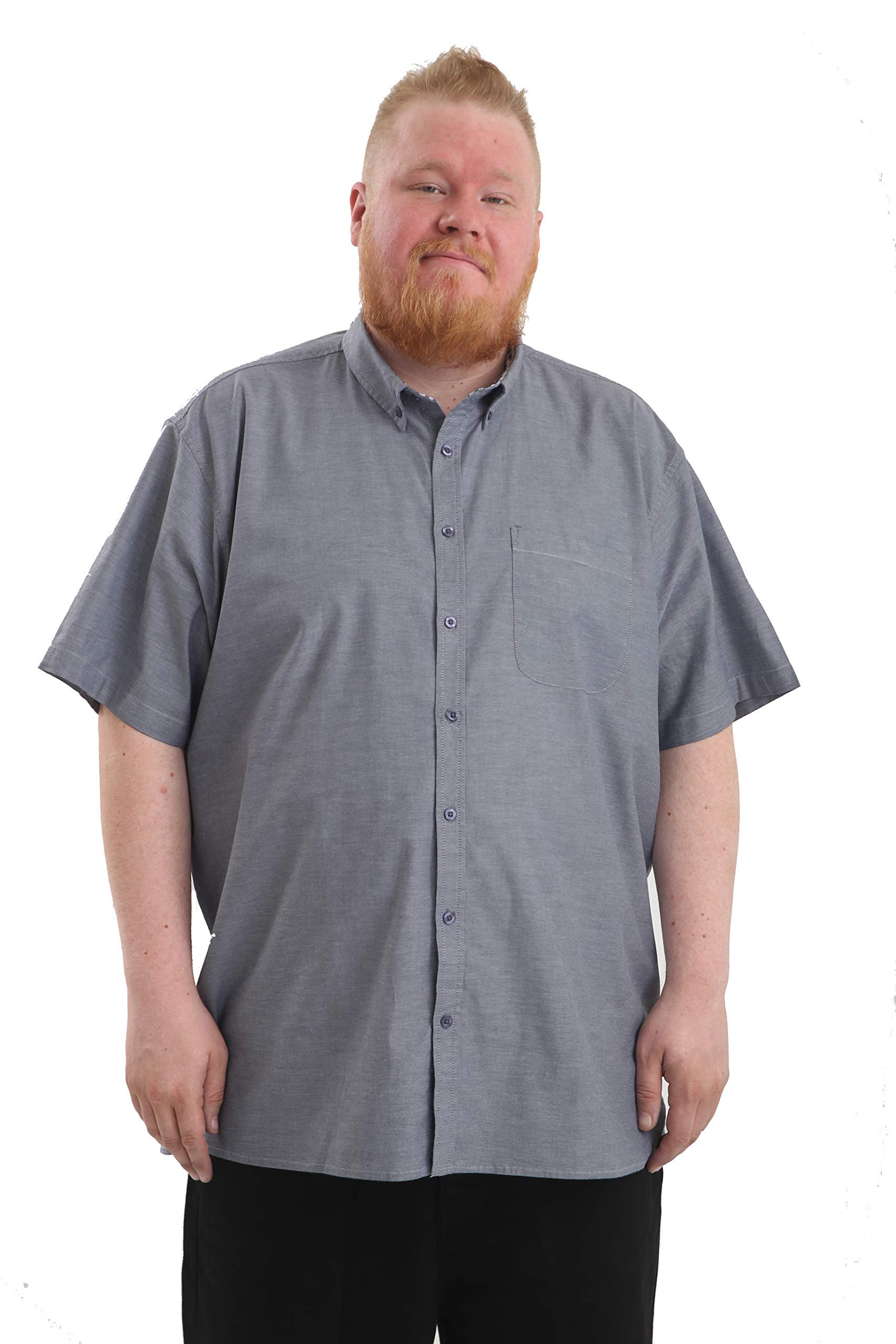 Brooklyn Imports LTDBrooklyn Mens Big Size Oxford Shirts Casual Short Sleeve Button Down Shirt King Size Fit