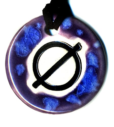 Miniatura 1 de Surly-Ramics Null or Empty Set Symbol Ceramic Pendant Necklace in Purple