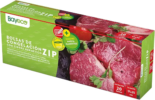 Bolsas de Congelación Pequeñas Bayeco con Cierre Hermético - 20 Unidades Azul
