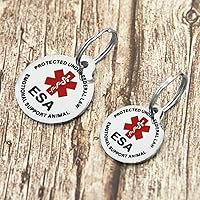 Vista 5 de Animal de apoyo emocional grabado (ESA) personalizado con 4 líneas de identificación grabada personalizada de acero inoxidable esmaltado, pequeño