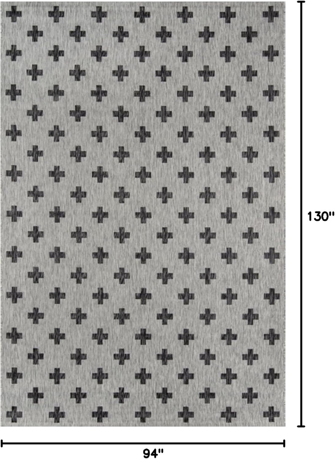 Novogratz by Villa Umbria Indoor Outdoor Rug Grey 7'10" x 10'10" 8' x 10' Outdoor, Indoor Black