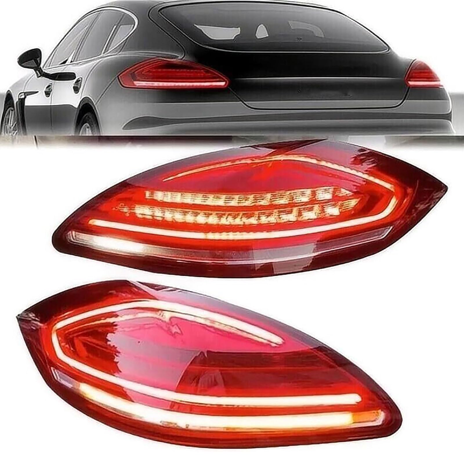 Faro Trasero de Coche para Porsche Panamera 970 2010 2011 2012 2013, Piloto Trasero Conjunto Luz Traseras Lámpara Freno Coche Luz Advertencia Accesorios,Smoked