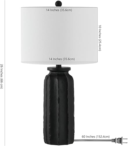 Miniatura 3 de SAFAVIEH Lighting Collection Candri - Lámpara de mesa moderna de 26 pulgadas, color negro mate (bombilla LED incluida)