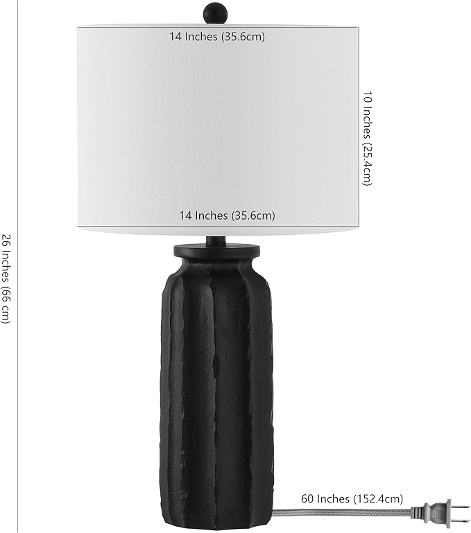Lámpara de Mesa SAFAVIEH Candri Moderna Negra Mate 66 cm miniatura 3