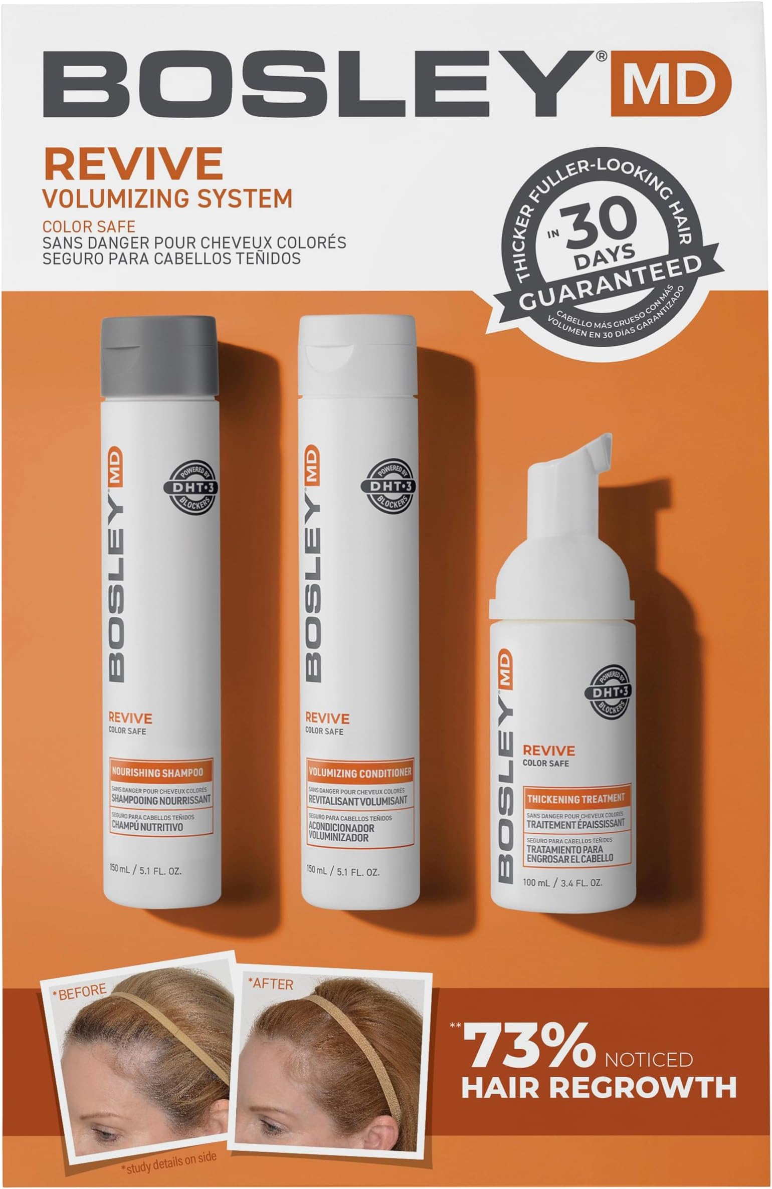 Bosley Professional Strength Bos Revive for Visibly Thinning Color Treated-Hair for Unisex - 3 Pieces