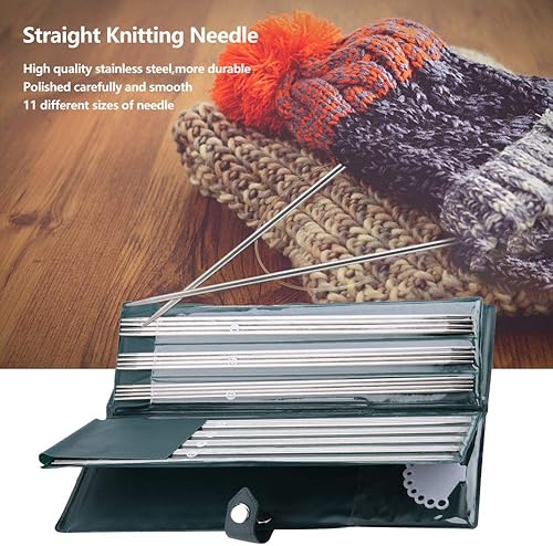 Miniatura 3 de 44pcs 9.8 in14.2 in Multi-Tamaño Doble Punto Agujas De Tejer Rectas Suéter Agujas De Tejer Conjuntos (9.8 in)