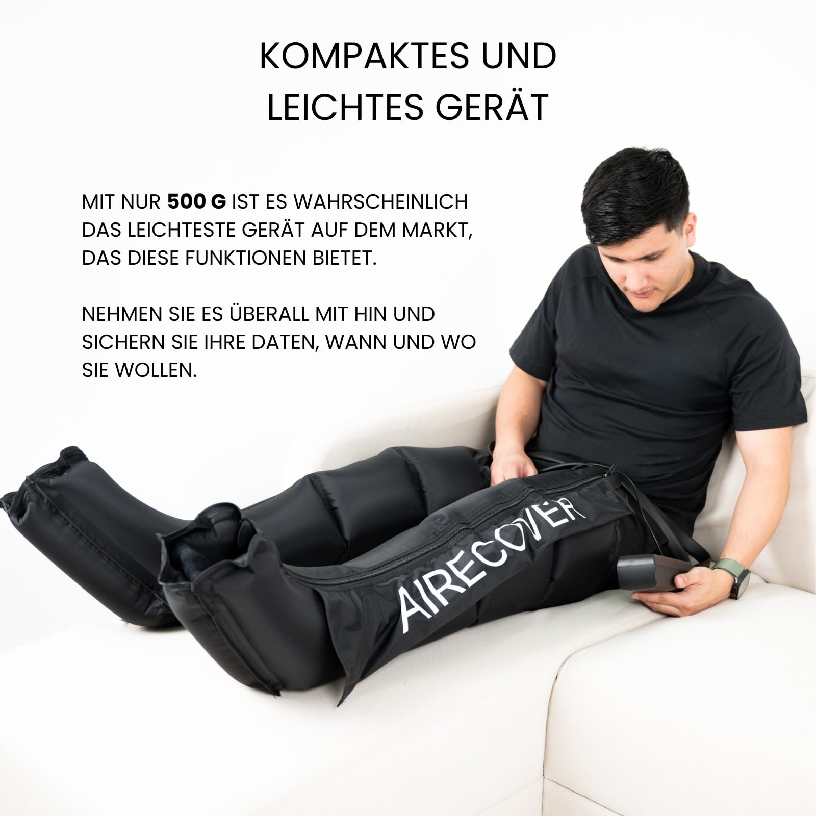 Recovery Boots, Beinmassagegerät Luftkompressionsart für Zuhause – Kompressionsmassage für Beine & Füße gegen Müdigkeit & Schwellung, fördert Durchblutung (L:183-195 CM)