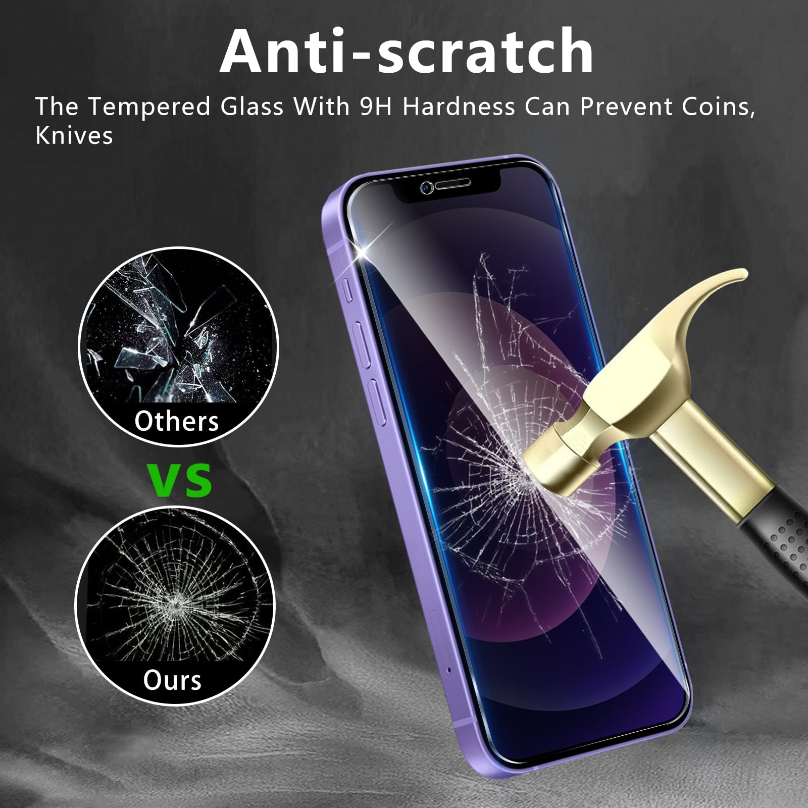LZAYN 2 Pack Privacy Screen Protector for iPhone 12/12 pro (6.1 inch, Impact-Resistant, Anti-Scratch,Bubble Free - Image 4