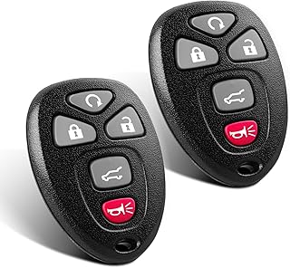 5 Buttons Keyless Entry Remote Control Key Fob for 2007-2016 GMC Acadia Yukon/Cadillac Escalade SRX/Chevy Suburban Tahoe Traverse/Buick Enclave FCCID: OUC60270 OUC60221(Pack of 2)
