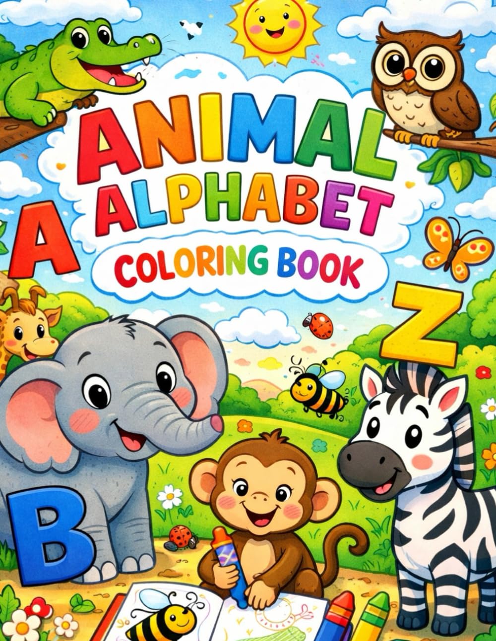 Animal Alphabet Children's Coloring Book: Children's Educational Coloring Book, Classroom Coloring Book, Coloring Book For School, Teacher Coloring Pages