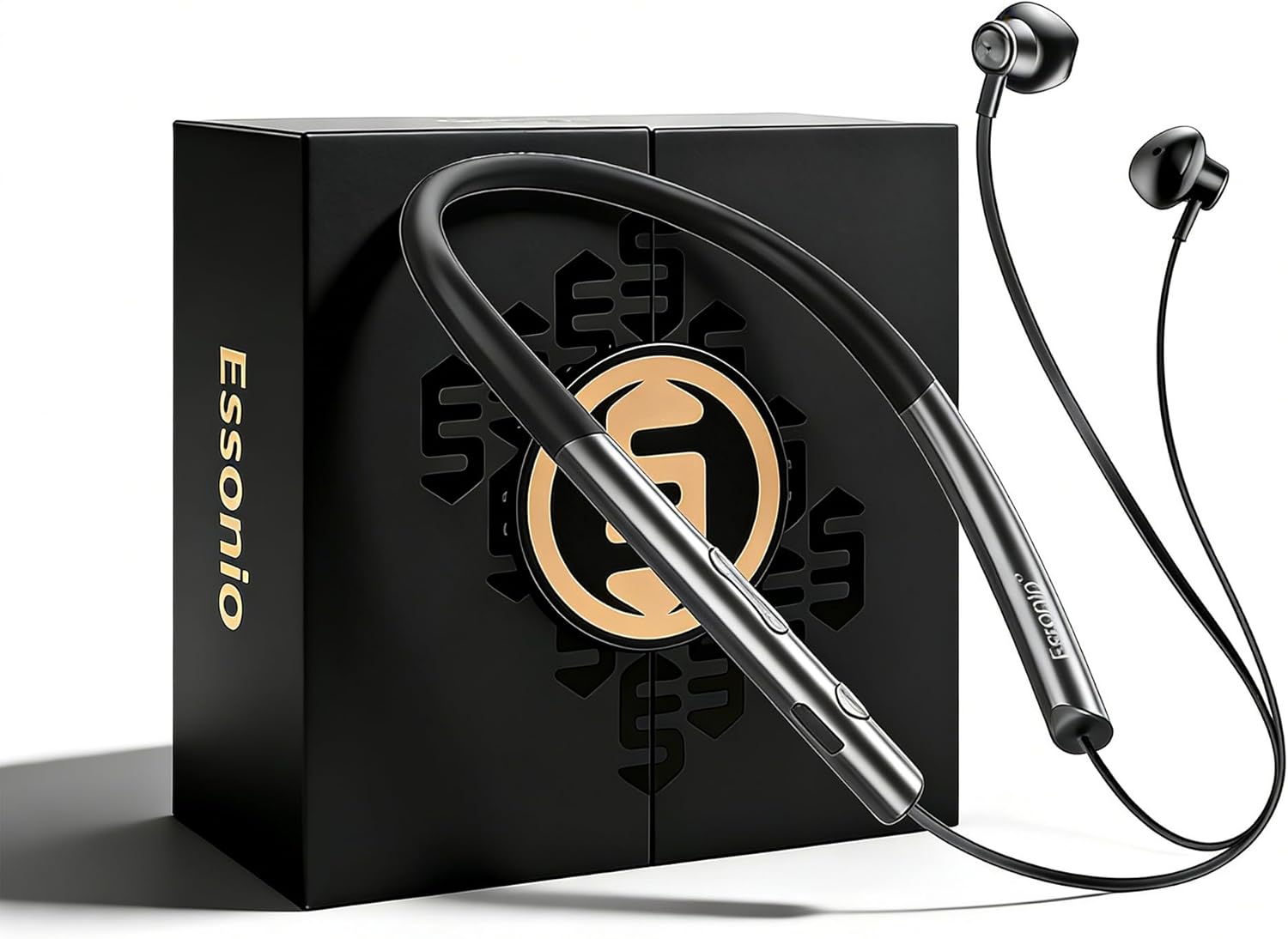 Neckband Bluetooth Earbuds with Mic Hybrid Active Noise Cancelling, 36H Playtime, IPX6 Waterproof, Comfortable Magnetic Sport Headphones for Running, Work, Travel Black