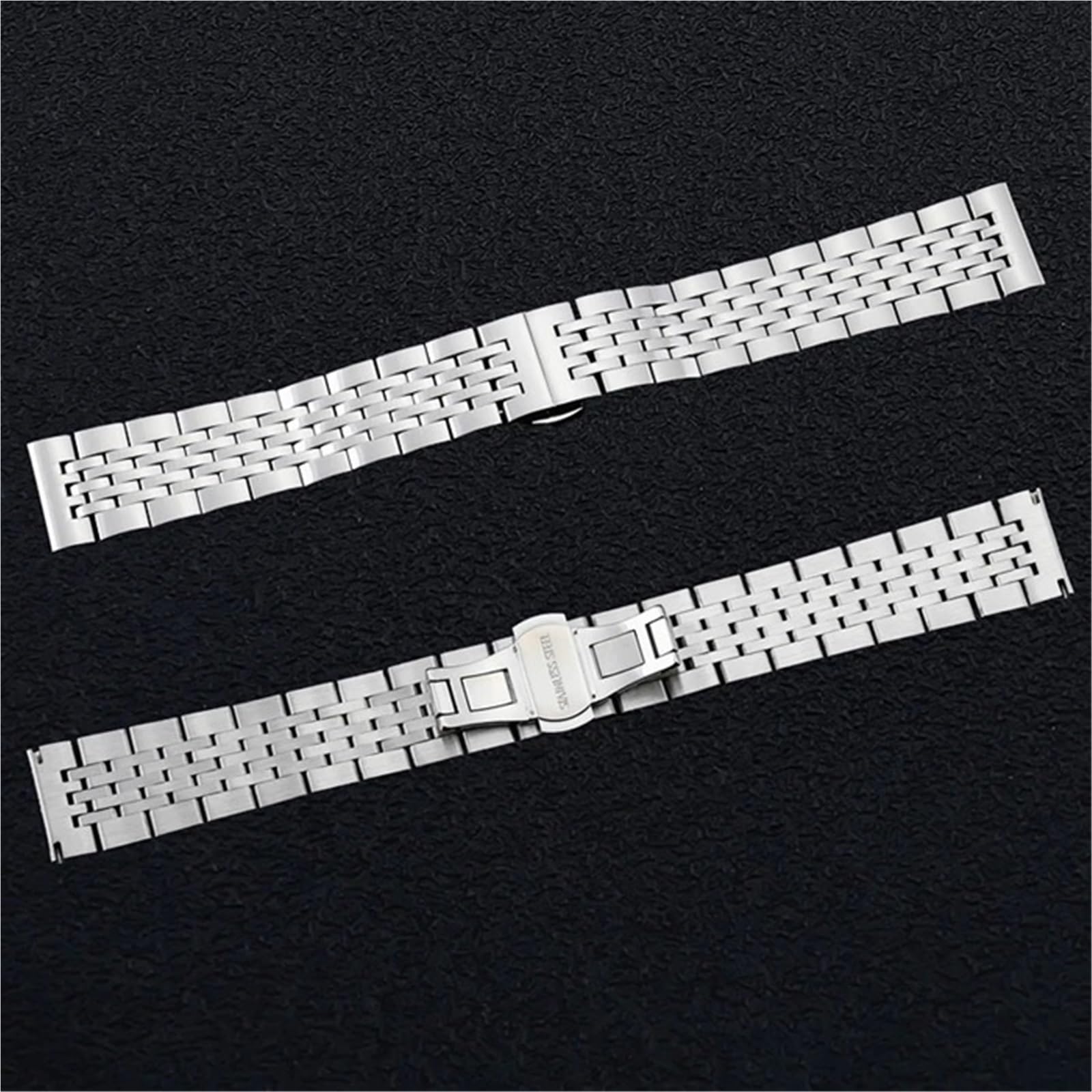 WBDWWTD Edelstahl-Uhrenarmband, 15 mm, 16 mm, 17 mm, 23 mm, 24 mm, Schnellverschluss-Smartwatch-Business-Armband