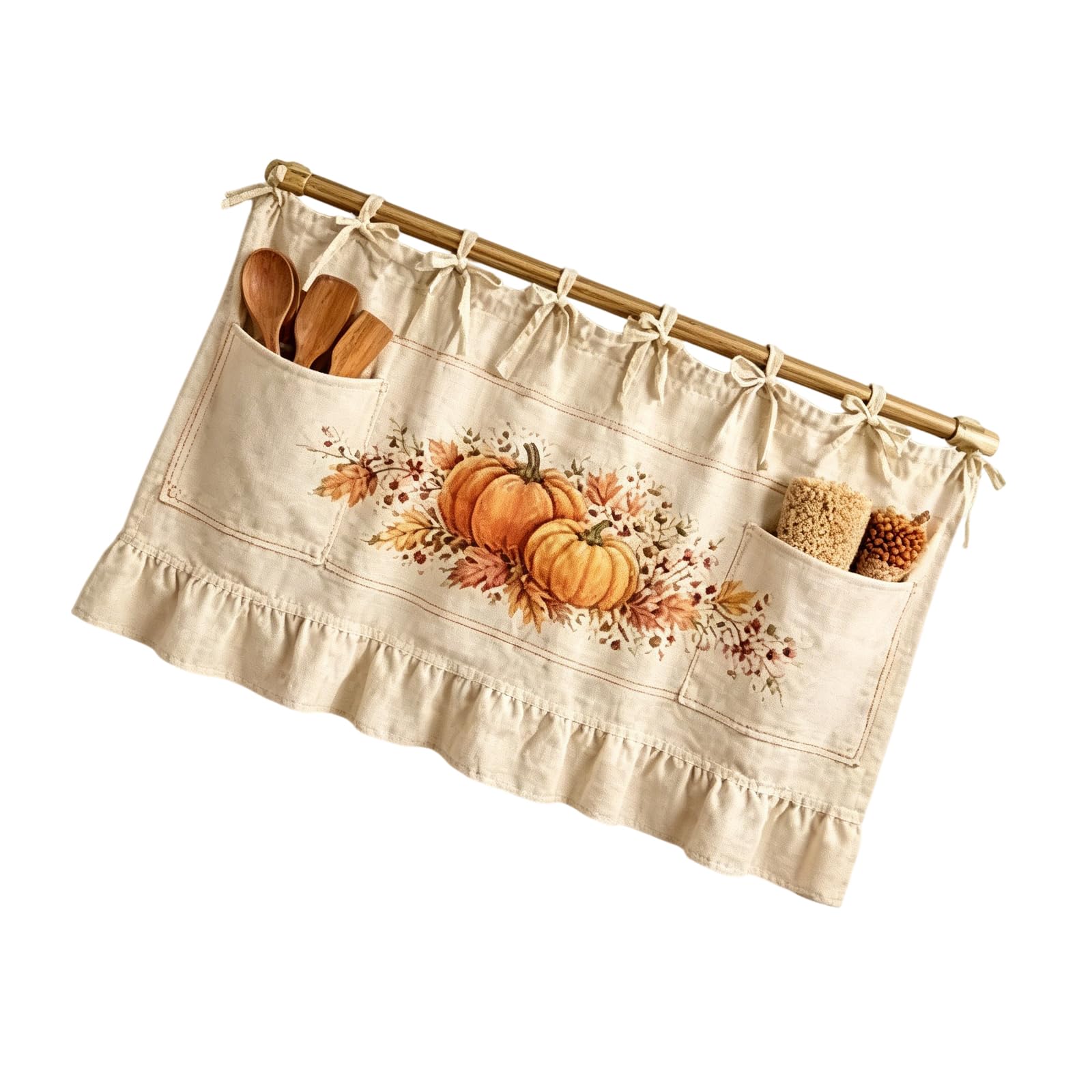 our fave Ruffled Trim Oven Skirt Cover with Pocket Ribbon Ties Cabinet Dishwasher Curtain for Kitchen Decors Oven Skirt Curtain with Pocket