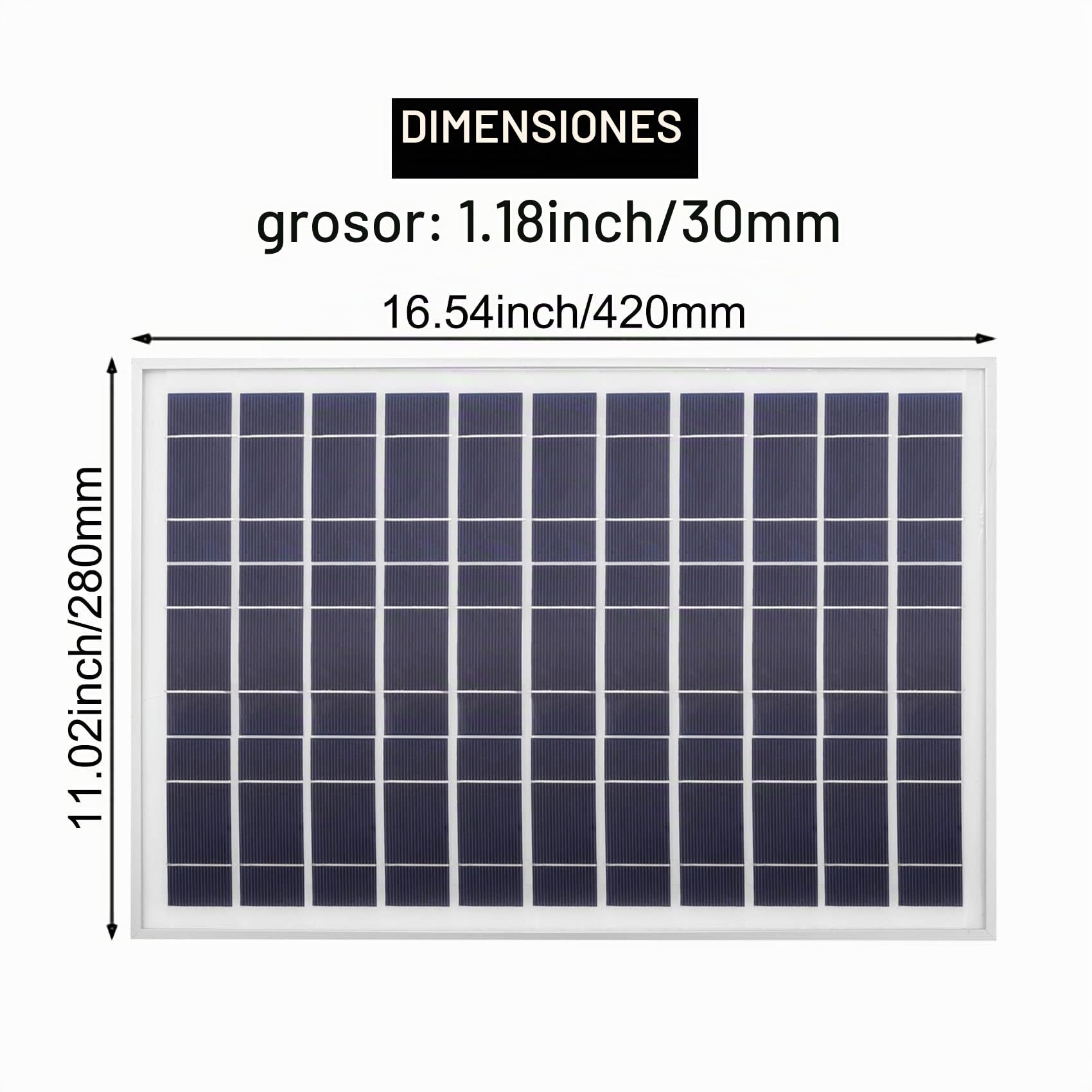 Cargador de Bater¨ªA Panel Solar de 30W 12V + Controlador 40A para RV Coche Casa Camping