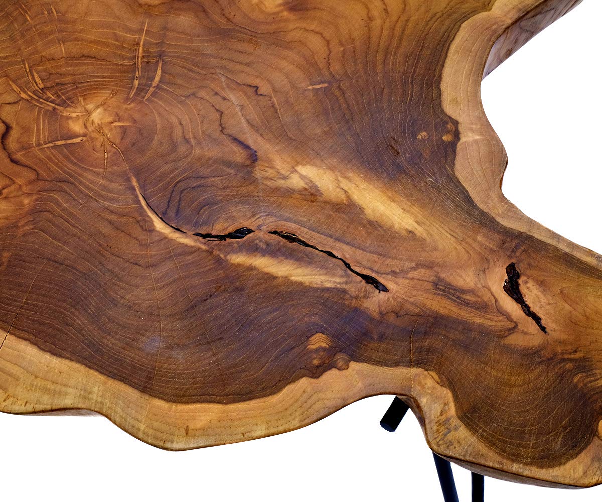Mesa plegable de madera de teca de diseño para salón, mesa auxiliar de madera, mesa de teca única, sobre estructura de metal, mesa de centro o disco plegable