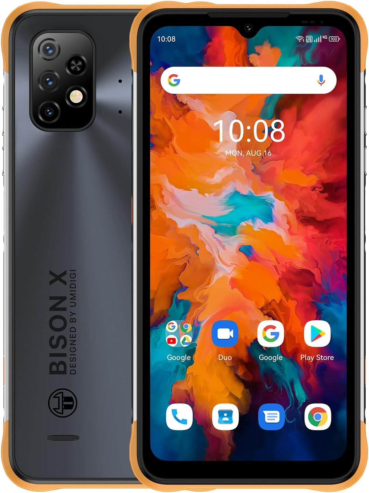 UMIDIGI Rugged Unlocked Smartphones, Bison X10 4G+64GB IP68/IP69K Waterproof Shockproof Phone Helio P60 Android 11 6.53" FHD+ 6150mAh Fast Charge NFC Rugged Smartphone
