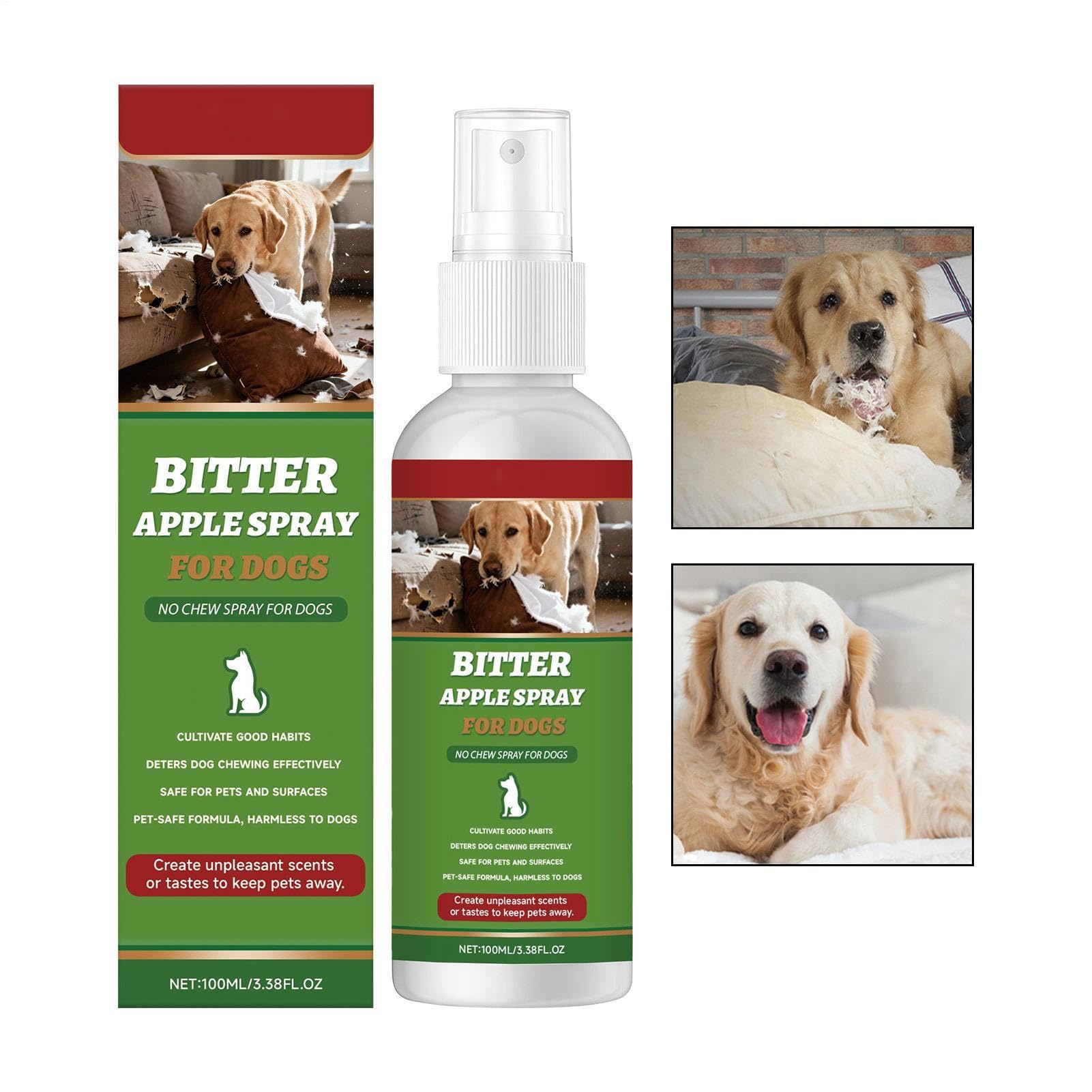Bitter Spray For Dogs - 100ml Natural Anti Chew Training Solution, Alcohol Free Pet Liquid | Furniture Shoe Carpet Plant Protection Formula, Indoor Outdoor Behavior Correction Stopper,