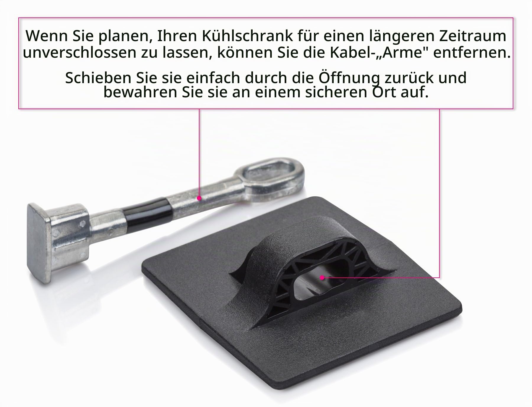 2er-Pack Kühlschrankschlösser mit Vorhängeschloss - Schlösser mit Schlüssel - Kindersicherung für Kühlschrank - Schwarz