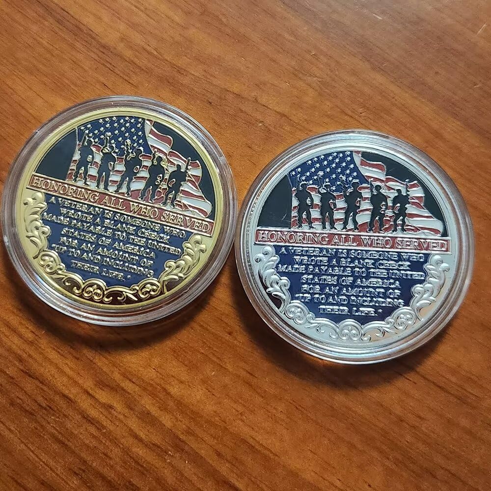 Moneta wyzwań wojskowych "Thank You for Your Service Veteran Coin", uhonorowanie wszystkich, którzy służyli wojskowej monetą wyzwania uznania