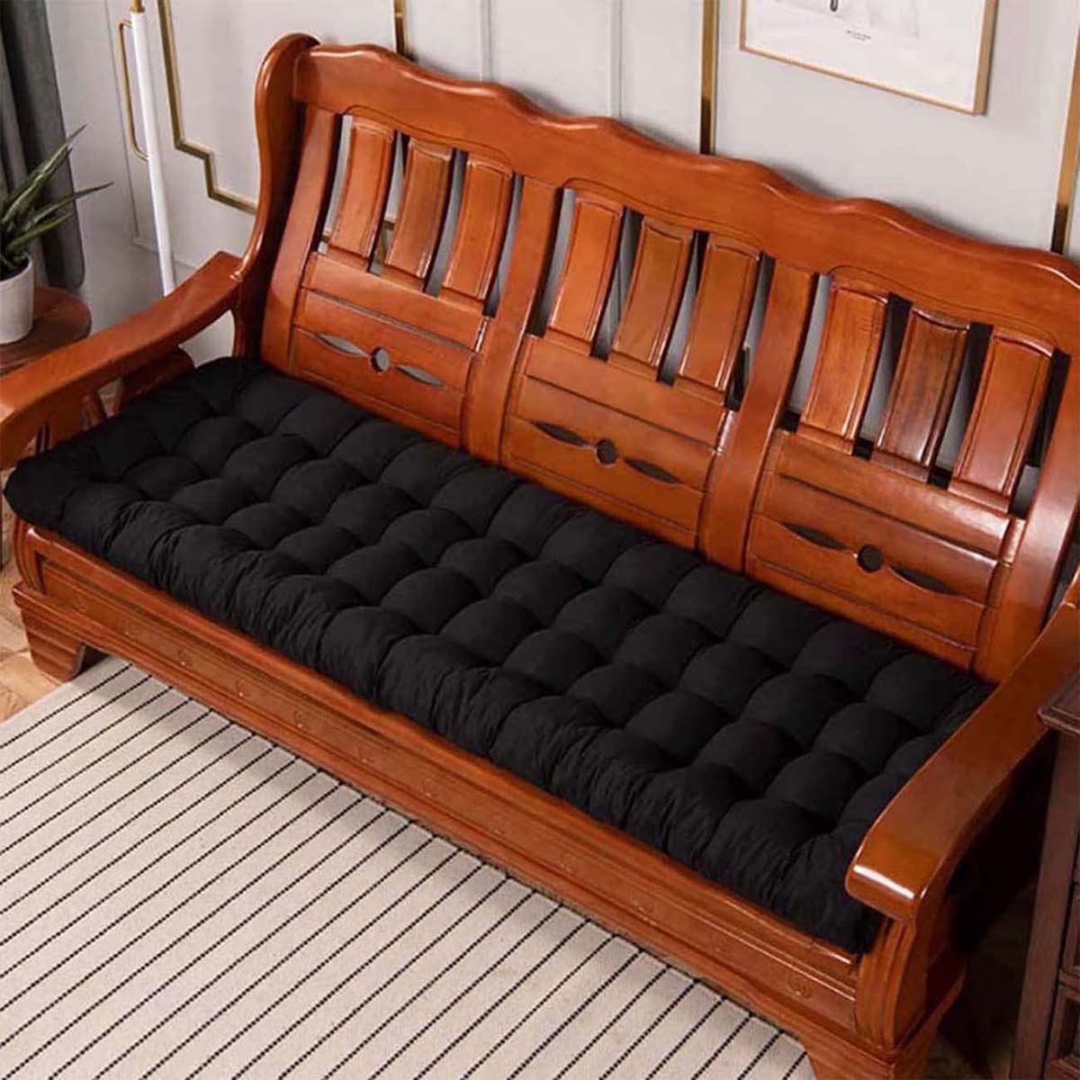 Bankkissen Für Gartenbank 2-3 Sitzer – 120x40x5 Cm, Braun, Rutschfest & Waschbar, Für Drinnen & Draußen