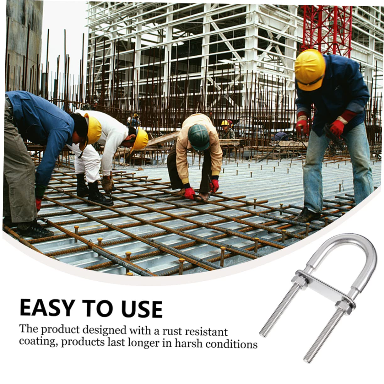 NAMOARLY Wear Resistant U Bolt Replacement U Shaped Screws for Automotive Industrial Use for Plumbing