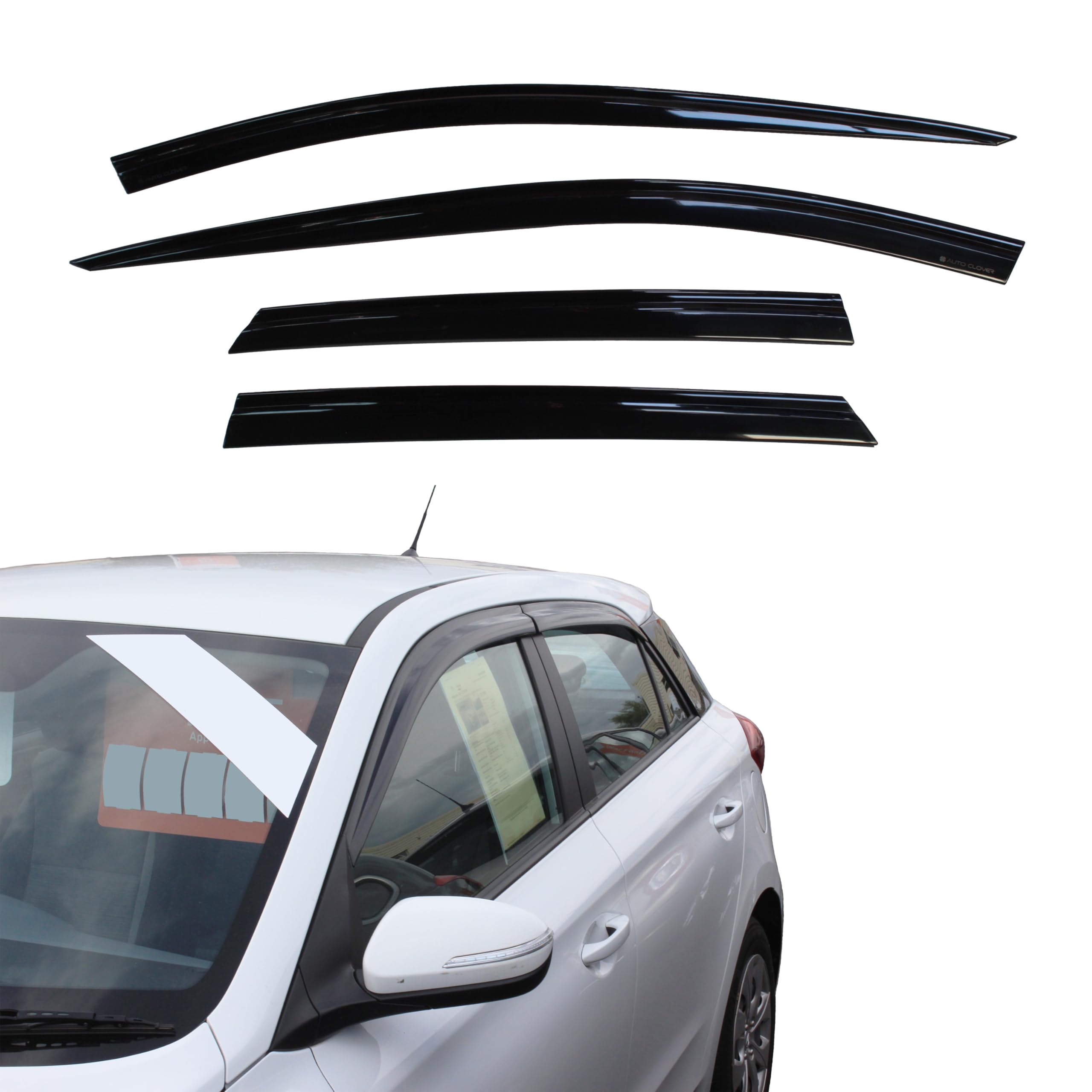 AUTO CLOVER Juego de deflectores de viento para Hyundai i20 2015-2019 (4 piezas)