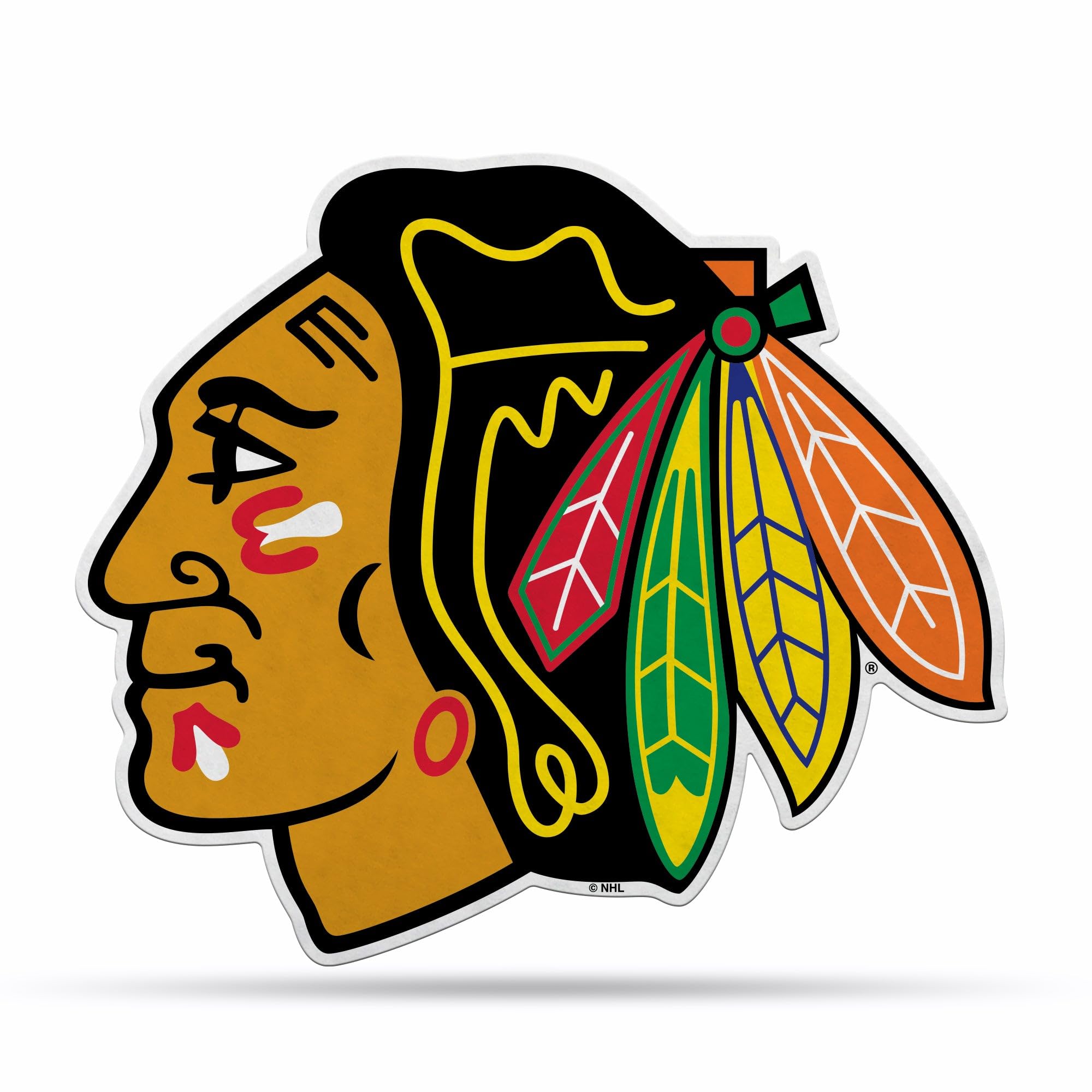 Rico Industries NHL Chicago Blackhawks Primary Shape Cut Pennant - Home and Living Room Décor - Soft Felt EZ to Hang