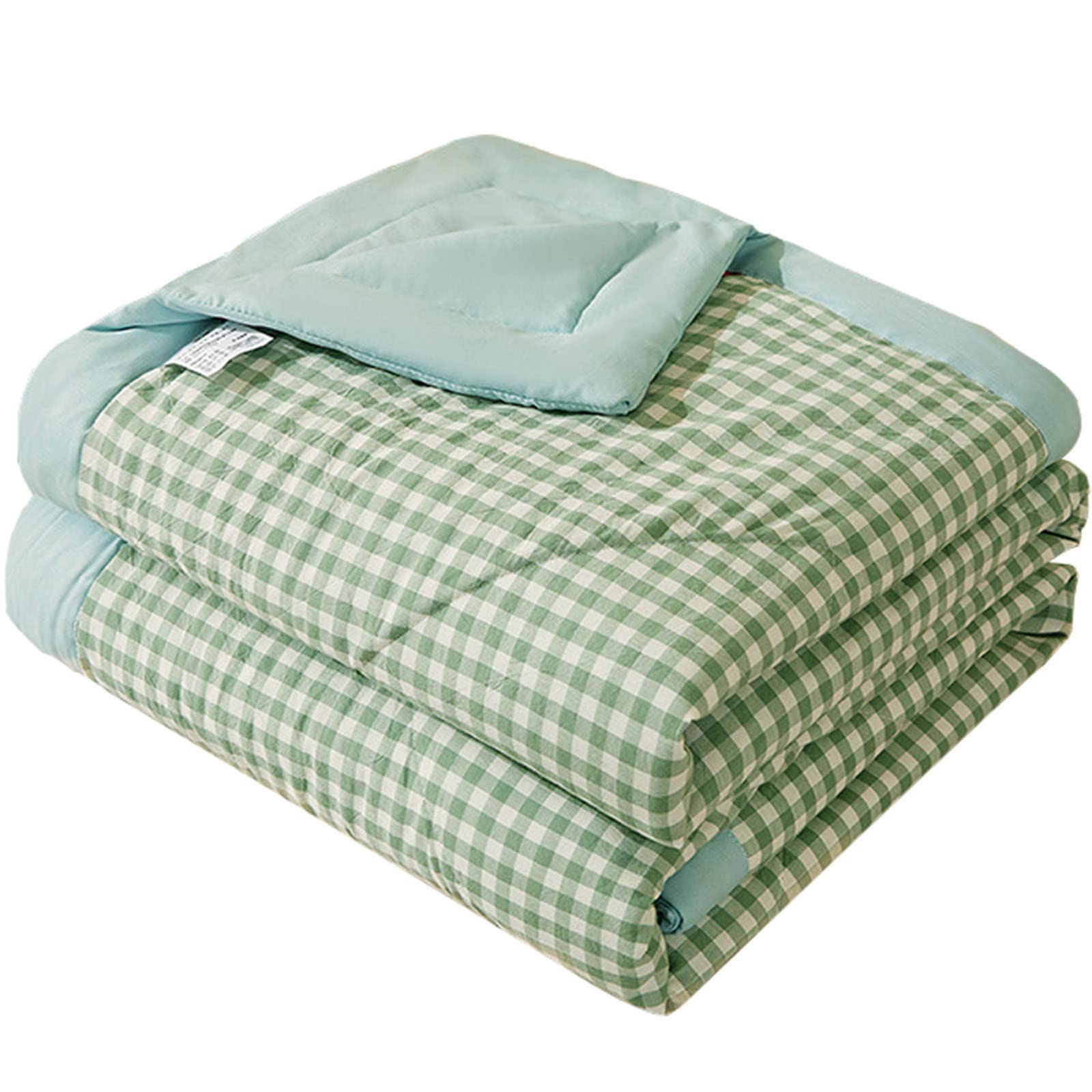 Couette pour dortoir étudiant fine et légère TOULIVER verte pour lit de 200x230 cm