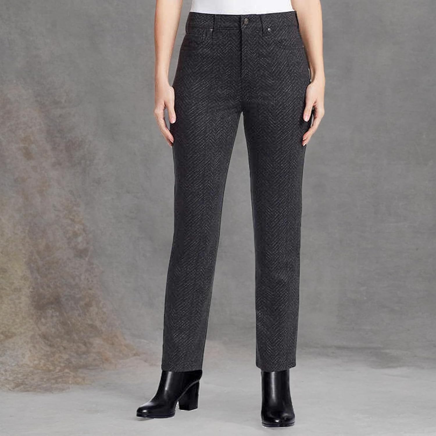 Glorias Vanderbilt Women's Amanda Slim, High Rise, Classic Fit, Tapered Leg, Knit Pointe Pant (Black, 12) - Image 4