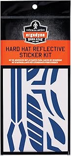 Ergodyne Skullerz 8961 Reflective Hard Hat Stickers, Safety Helmet Strips, Hard Hat Accessories Adhesive Sticker Decal Kit