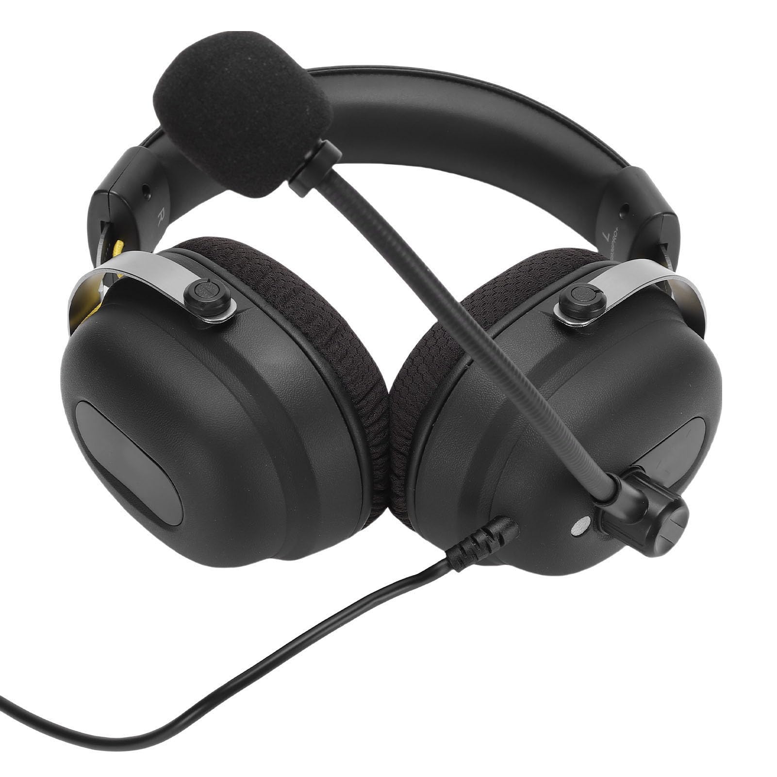 Luqeeg Przewodowy Zestaw Słuchawkowy Gier USB, 7.1 Dźwięk Przestrzenny Stereo Subwoofer Gaming Gaming z Mikrofonem Anulowania Szumu, Tryby Wszechstronne 3D Pole Dźwiękowe