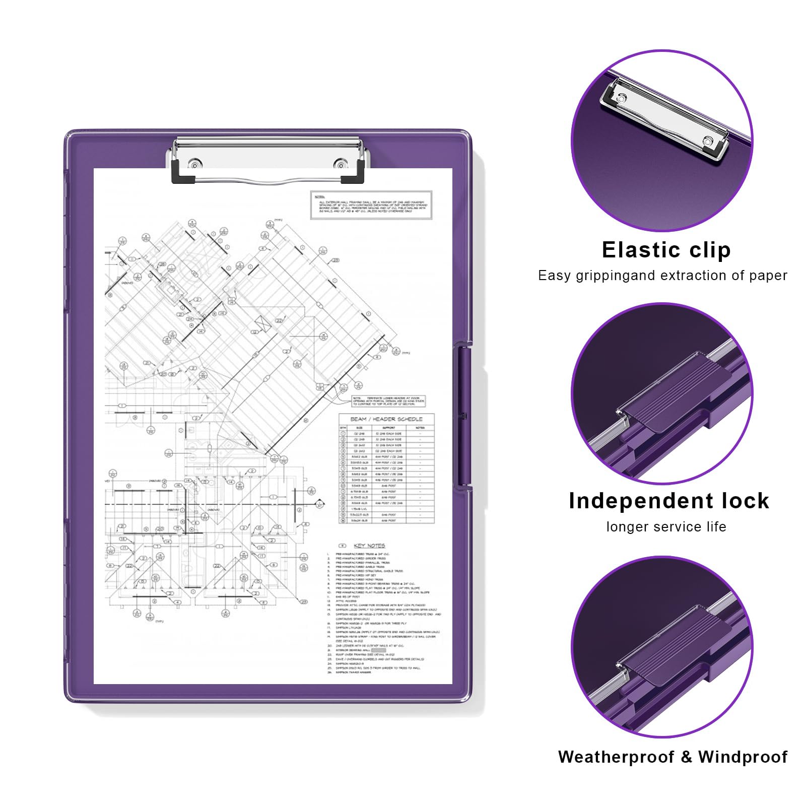 Hnogri Clipboard with Storage, Folder Nursing Clipboards Side Opening, Heavy Duty Clipboard with Dual Compartment Storage Box - Image 3