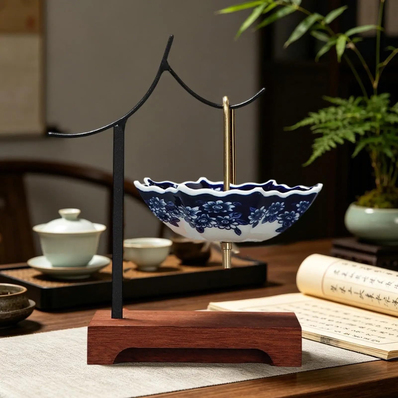 1 pz colino da tè ombrello design in ceramica foglia con supporto filtri for sfuso for migliorare il sapore della cucina Per Uffici E Tavoli Da Pranzo