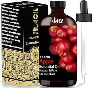 Apple Essential Oil, Apple Oil 4 Fl Oz 120ML for Diffuser Humidifier Yoga Cleaning DIY Candle Soap Making Perfume Gift for Women Essential Oils