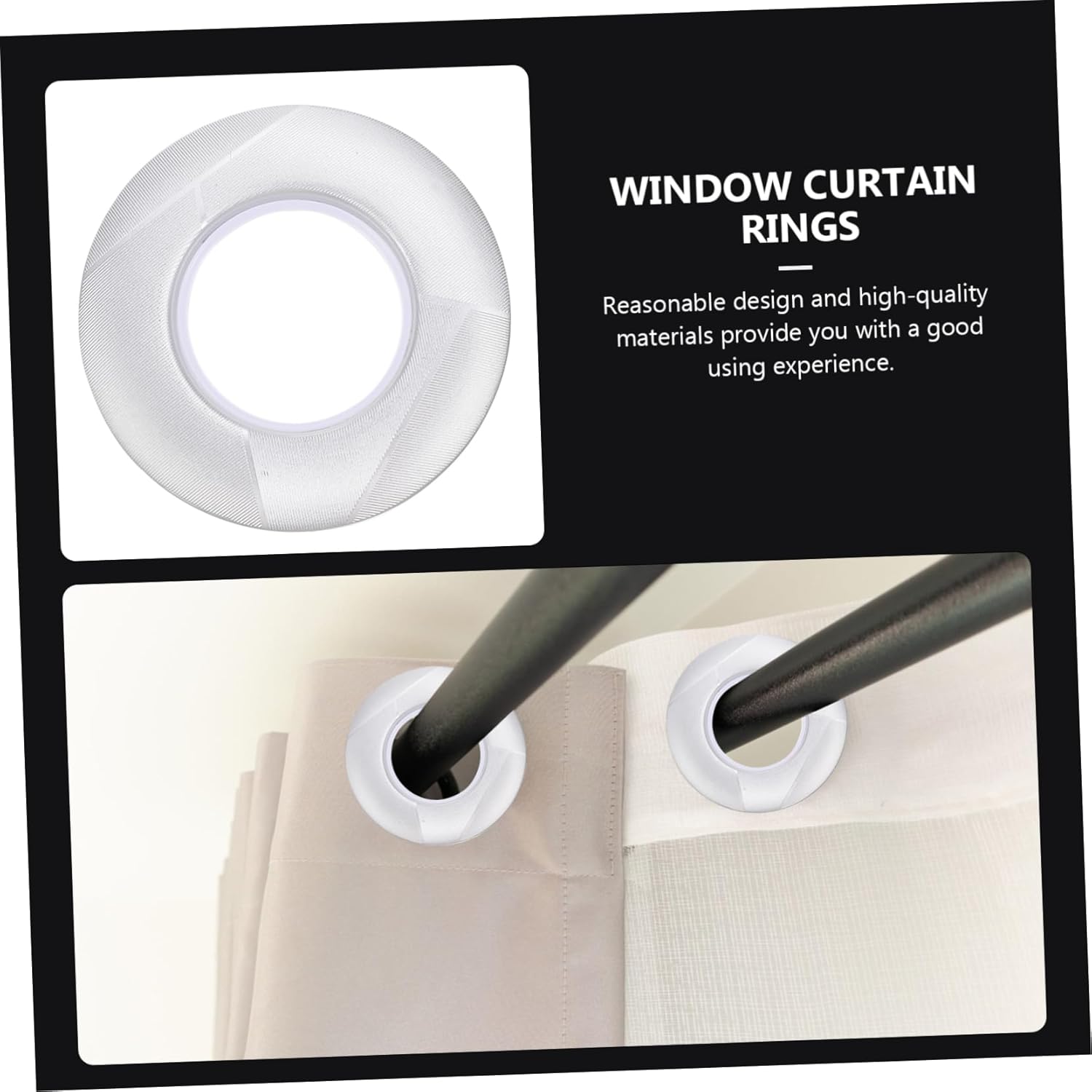 PRETYZOOM 80 Pcs Self-Locking Roman Ring Curtain Buckles Sturdy Plastic Curtain Rings for Home Hotel Living Room