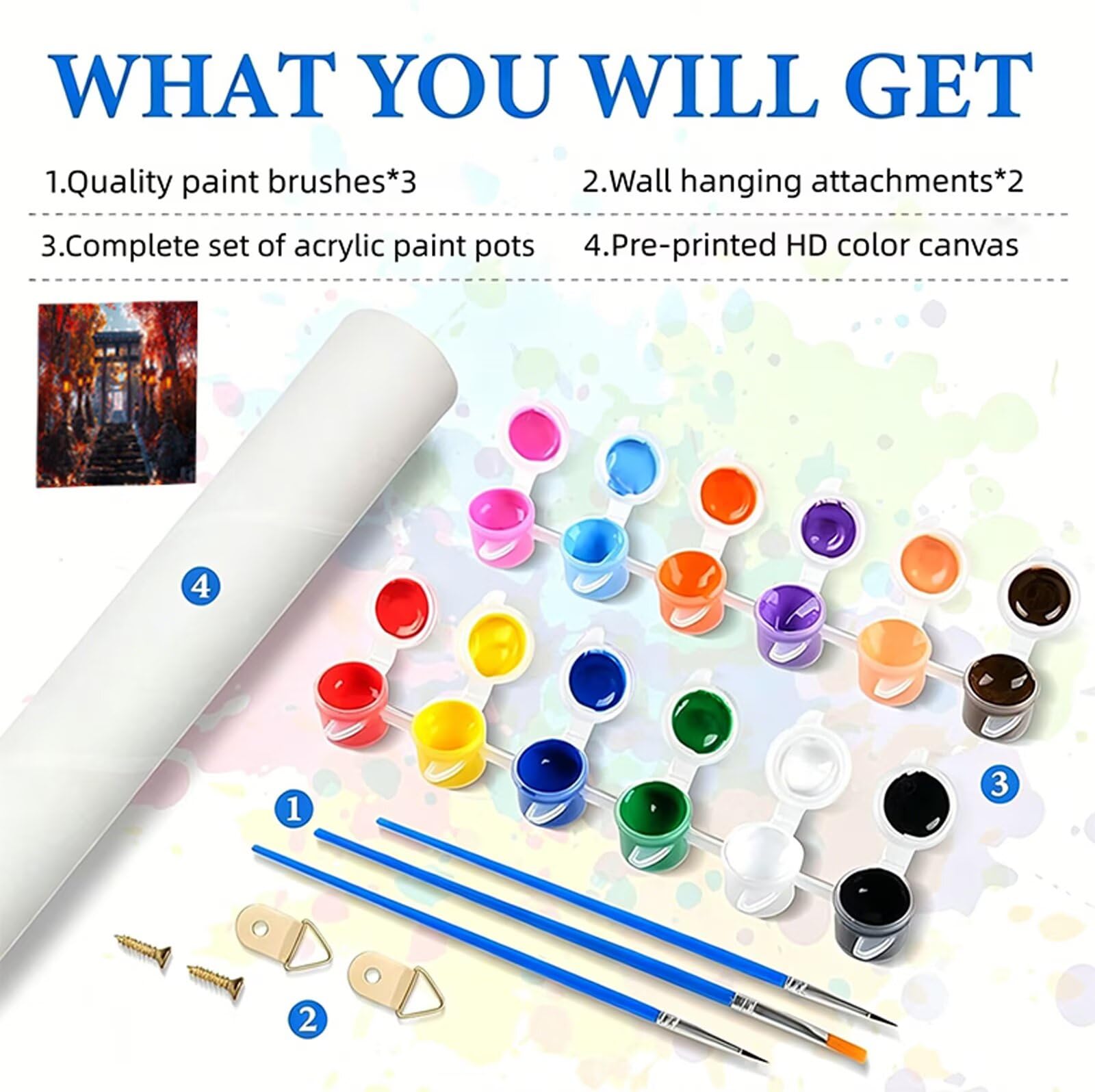 Malen Nach Zahlen Erwachsene Herbst Malen Nach Zahlen Landschaft DIY Paint by Numbers für Anfänger Mit 3-Pinseln und Acrylfarbe, Ohne Rahmen, Malen-Nach-Zahlen Set für Deko Wohnzimmer 80x160cm RB-411