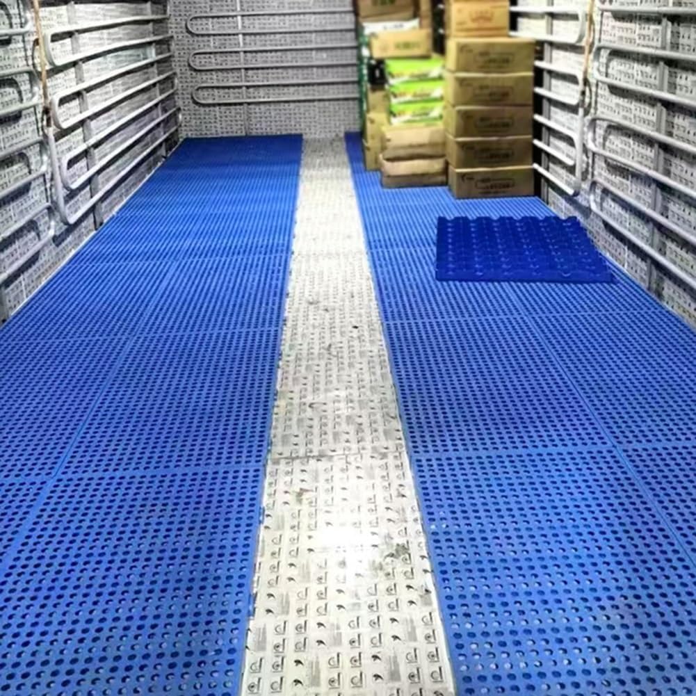 Plastic Pallet, Easy to Splice Lightweight Shipping PE Grid Pads, Pet Thicken Storage Floor Tray for Warehouses Factory Workshop Kitchen(Light Blue,100x80x5cm/2pcs)