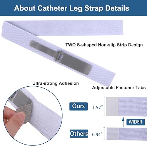 Miniatura 3 de 4 correas para bolsa de pierna de catéter, soporte para piernas urinarias, correas de bolsa de drenaje, soporte de tubo de catéteres ajustables,