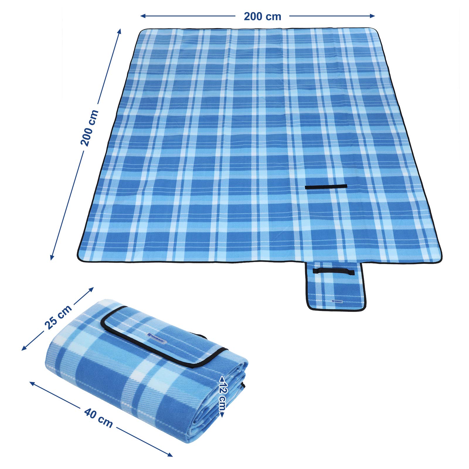 HUTHIM Telo Picnic Impermeabile, Plaid Coperta Da Picnic Pieghevole E Resistente Alla Sabbia E Alle Macchie, Adatta Per Il Campeggio, I Parchi, Le Spiagge E I Picnic.(200*300Cm