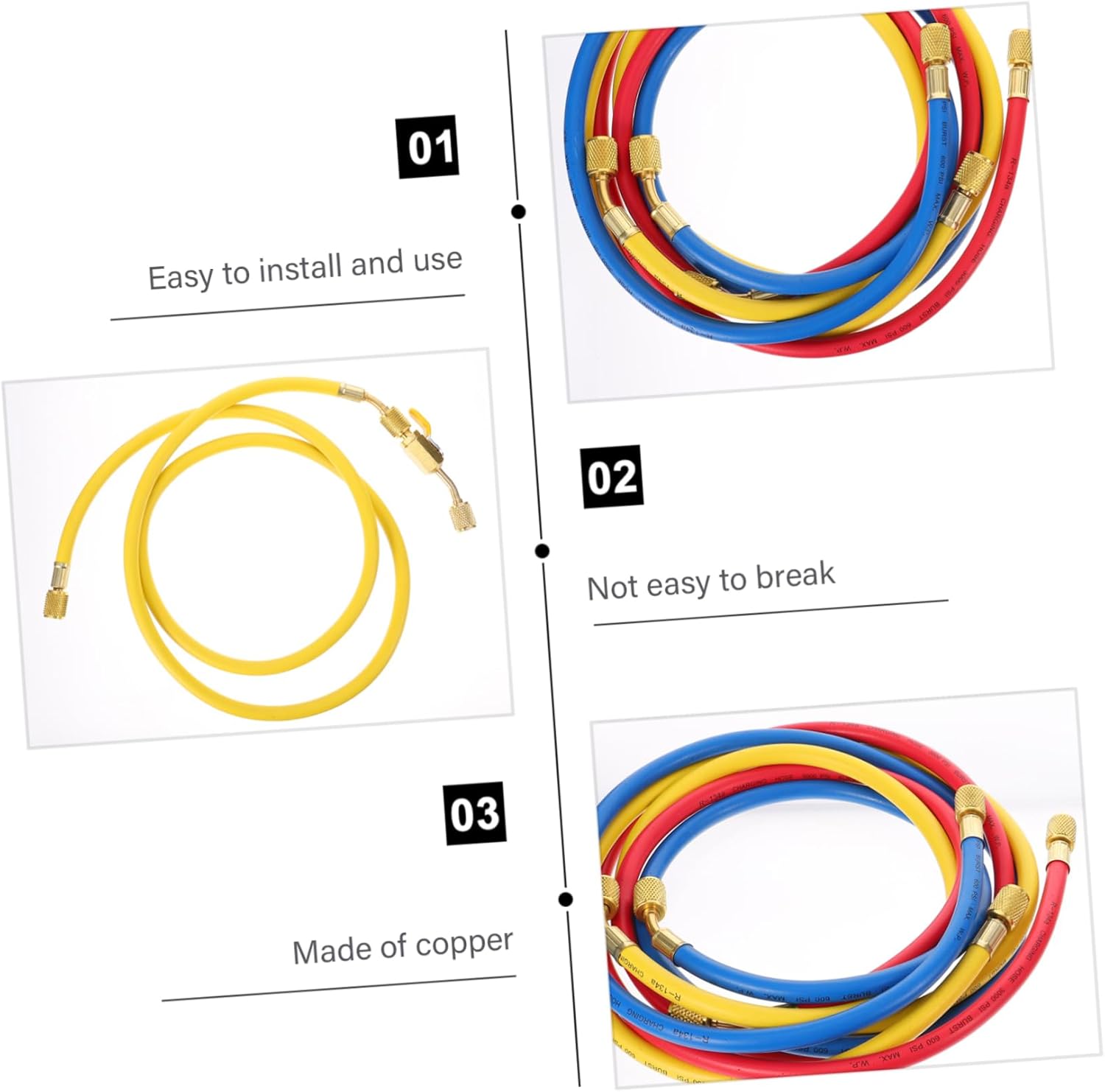 Homoyoyo 3pcs Fluoride Adding Tube Valves for Car Air Conditioning Compatible Lightweight and Easy Installation for Efficient Refrigeration Systems