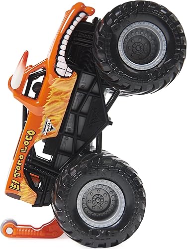 Miniatura 3 de Monster Jam 2021 Spin Master 1:64 Camión monstruo fundido a troquel con barra de ruedas: Retro Rebels El Toro Loco Naranja