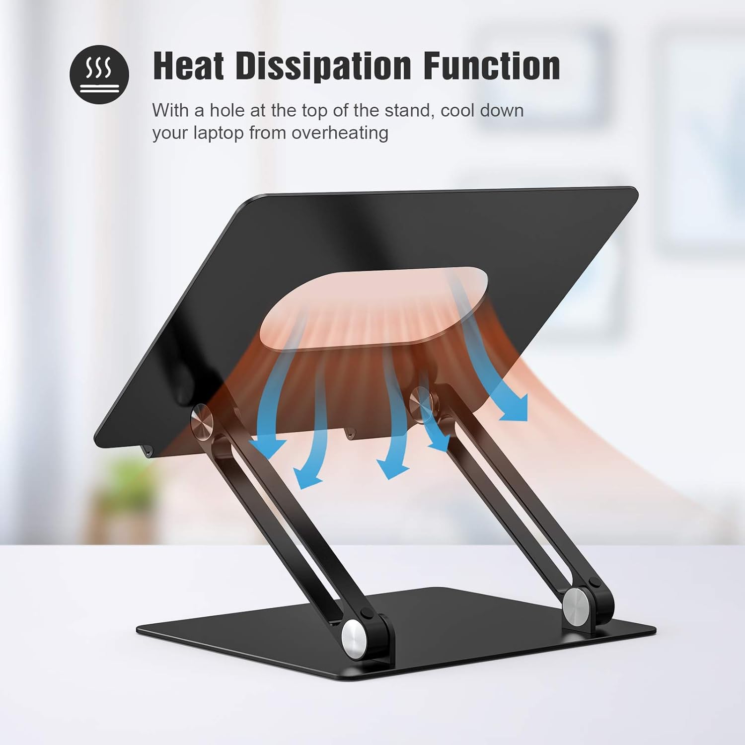 Hоlіdау Dеаlѕ 🛒 Laptop Stand, Ergonomic Adjustable Notebook Stand, Aluminum Portable Computer Riser with Heat-Vent Foldable Desktop Laptop Holder Compatible with MacBook Air Pro, All 10 to 17 Inch Laptops(Black)