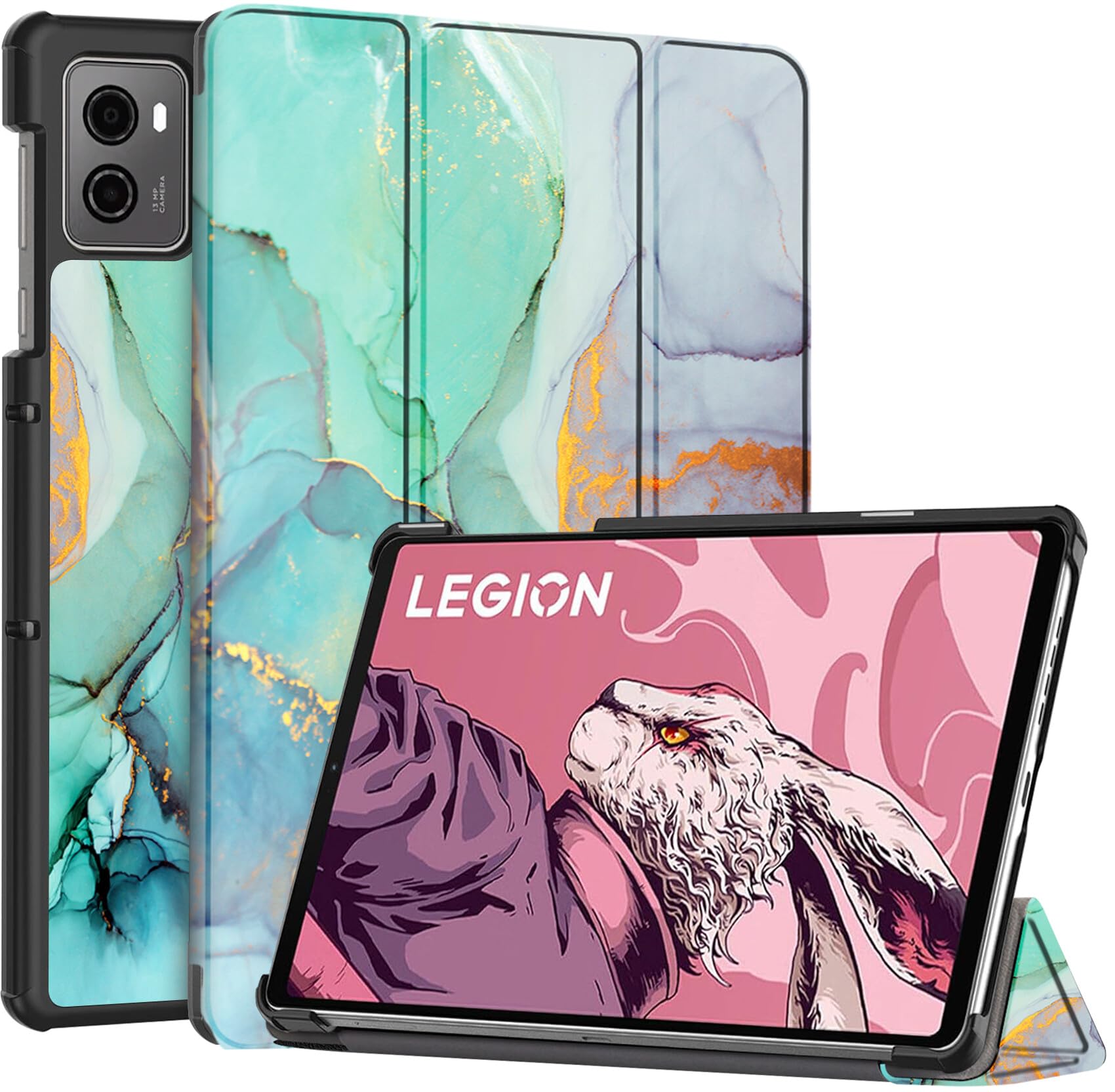 Robustrion Cover for Lenovo Legion 8.8 inch Cover Case, Trifold Flip Cover for Lenovo Legion 8.8 inch Tablet [ Auto Sleep Wake Support] - Marble Green (B0D9FZJRWF) Amazon Price History, Amazon Price Tracker