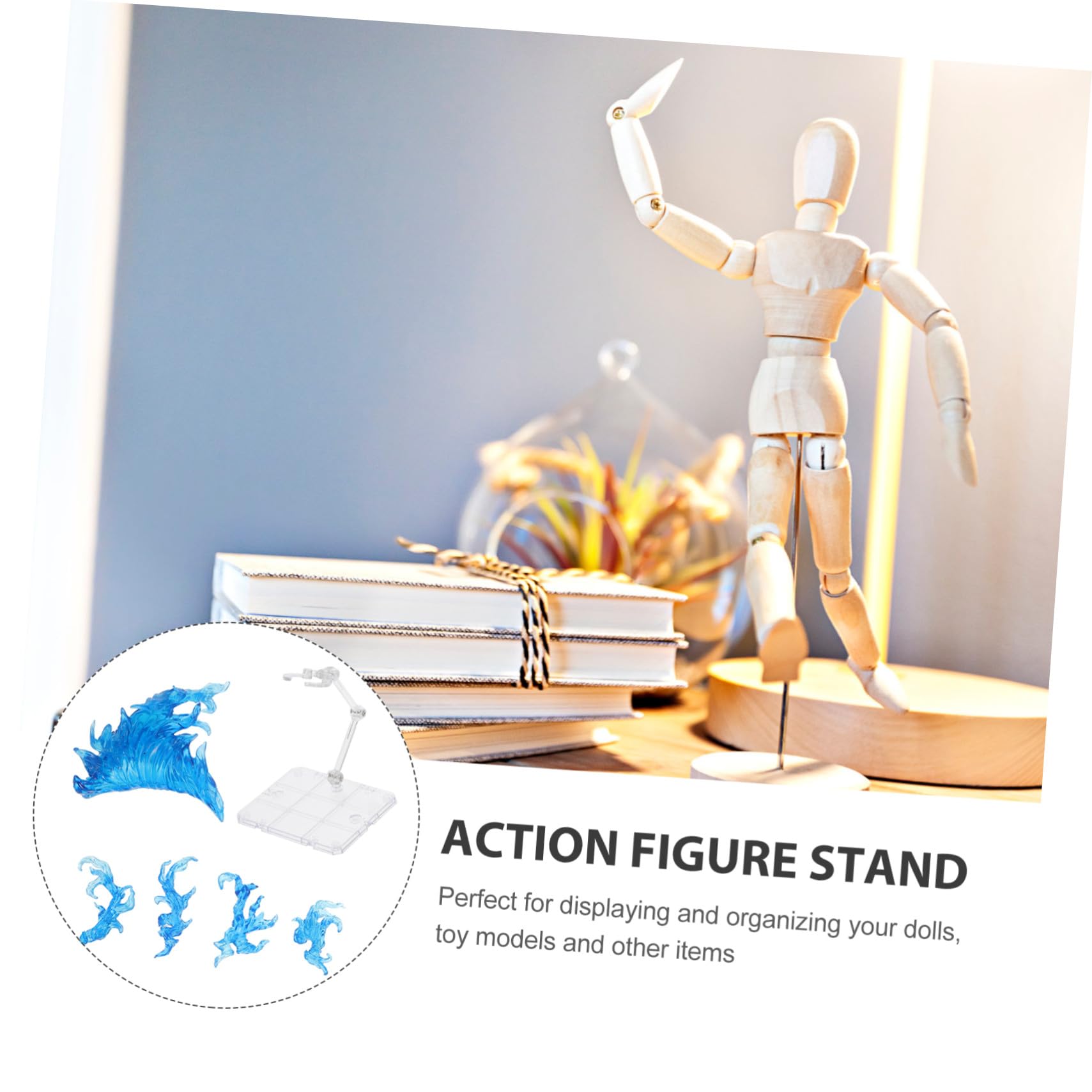 iplusmile Soporte Transparente para Figuras de Acción con Efecto Azul Base para Exhibición y Montaje de Muñecas Soporte Resistente para Figuras Coleccionables