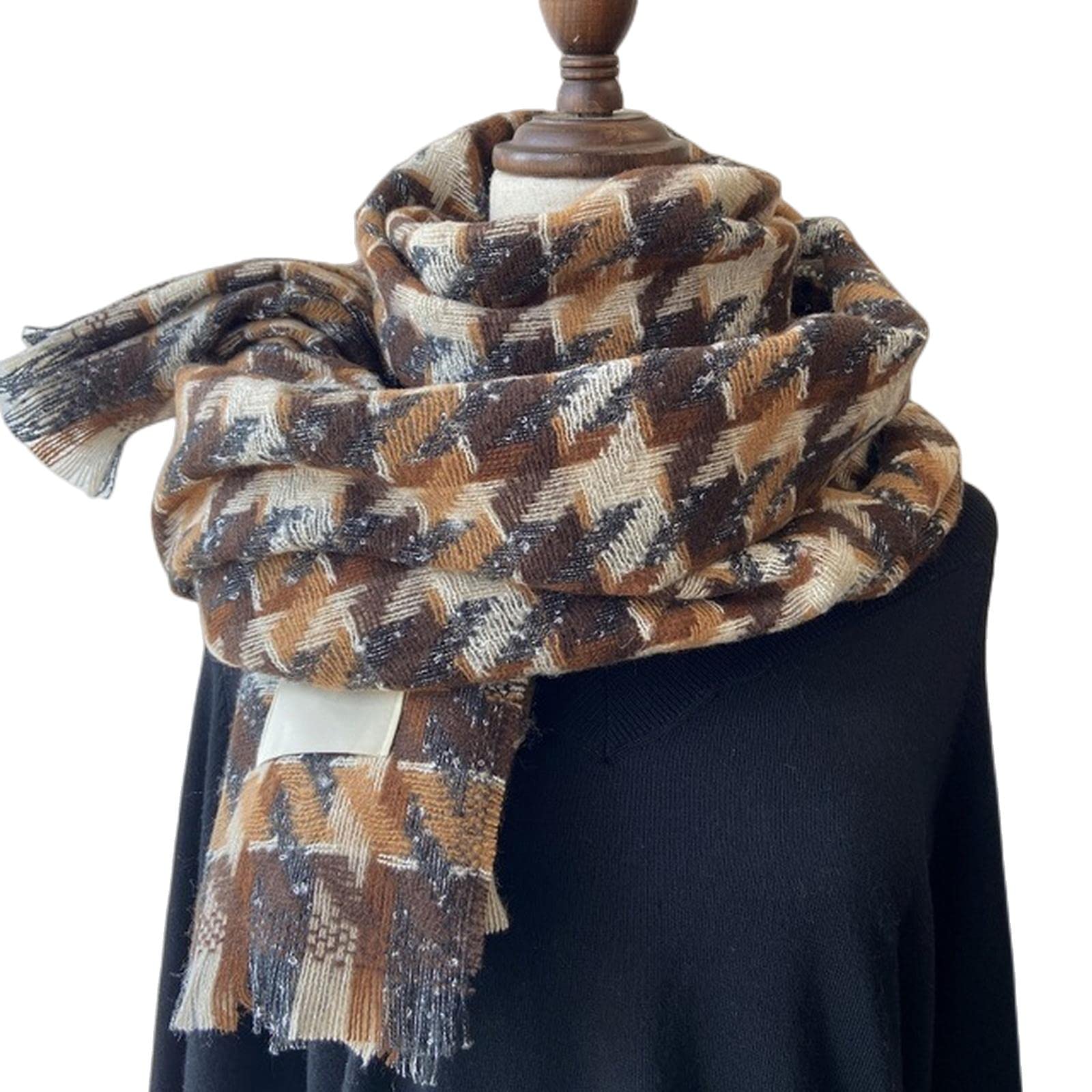 MOGSA Bufandas Mujer Bufanda Otoño e Invierno Chal Doble Uso Cálido Bufanda Caqui, Talla Única
