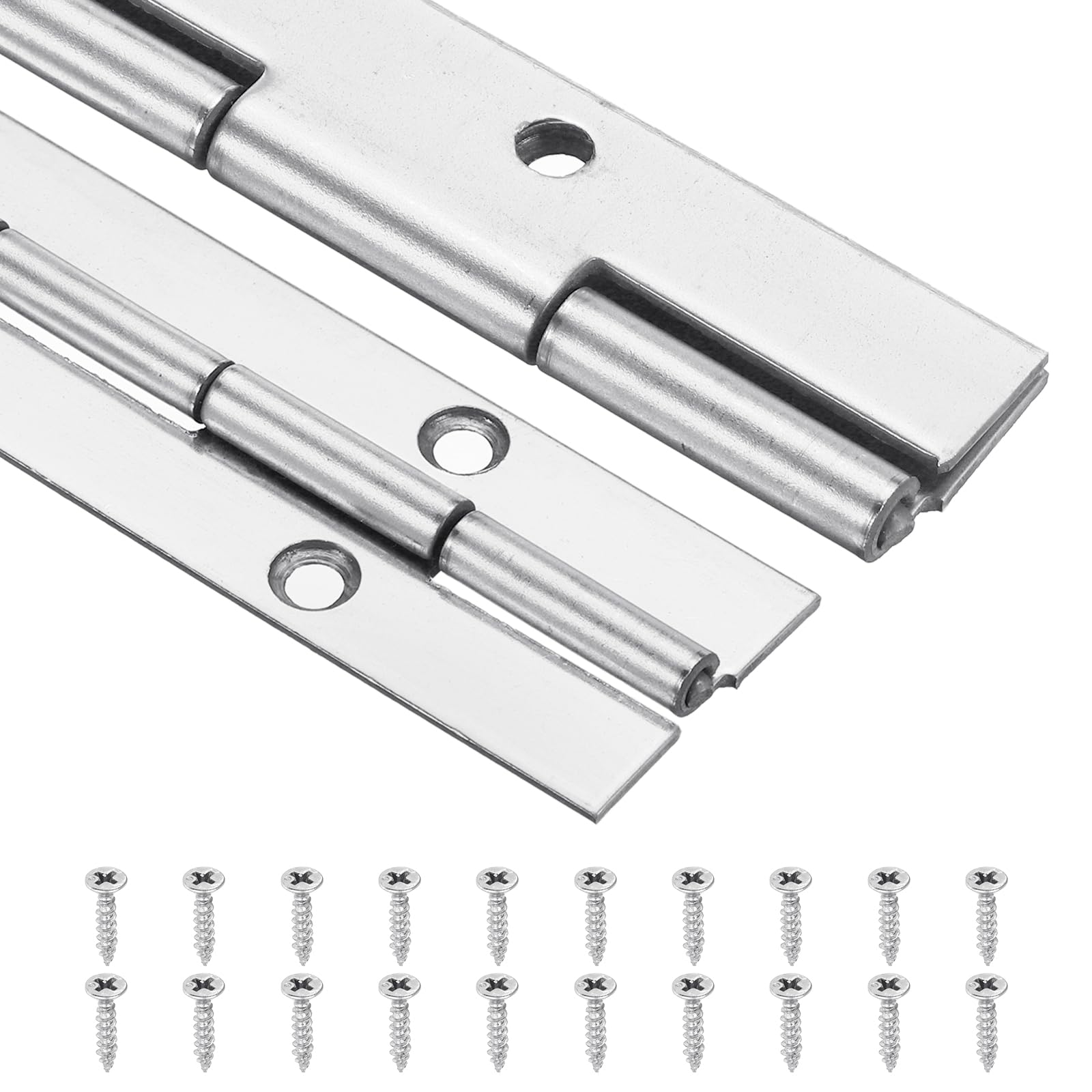 Charnières de piano uxcell en acier inoxydable de 30,5 cm avec vis fournies pour charges lourdes