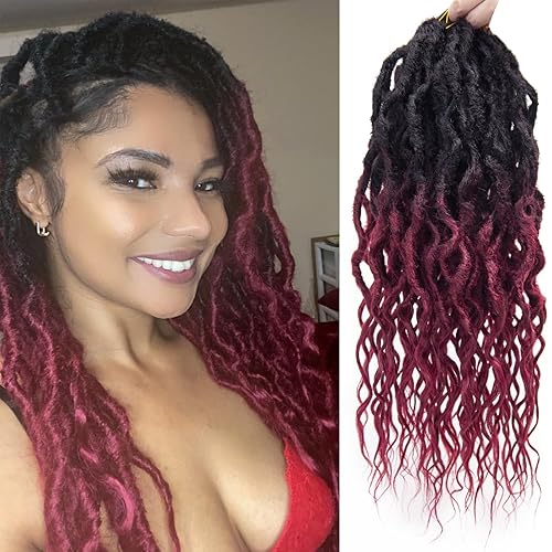 Miniatura 240 de 8 paquetes de rastas de cabello sintético de ganchillo de 18 pulgadas, rastas sintéticas bohemias con extremos rizados, cabello de ganchillo suave